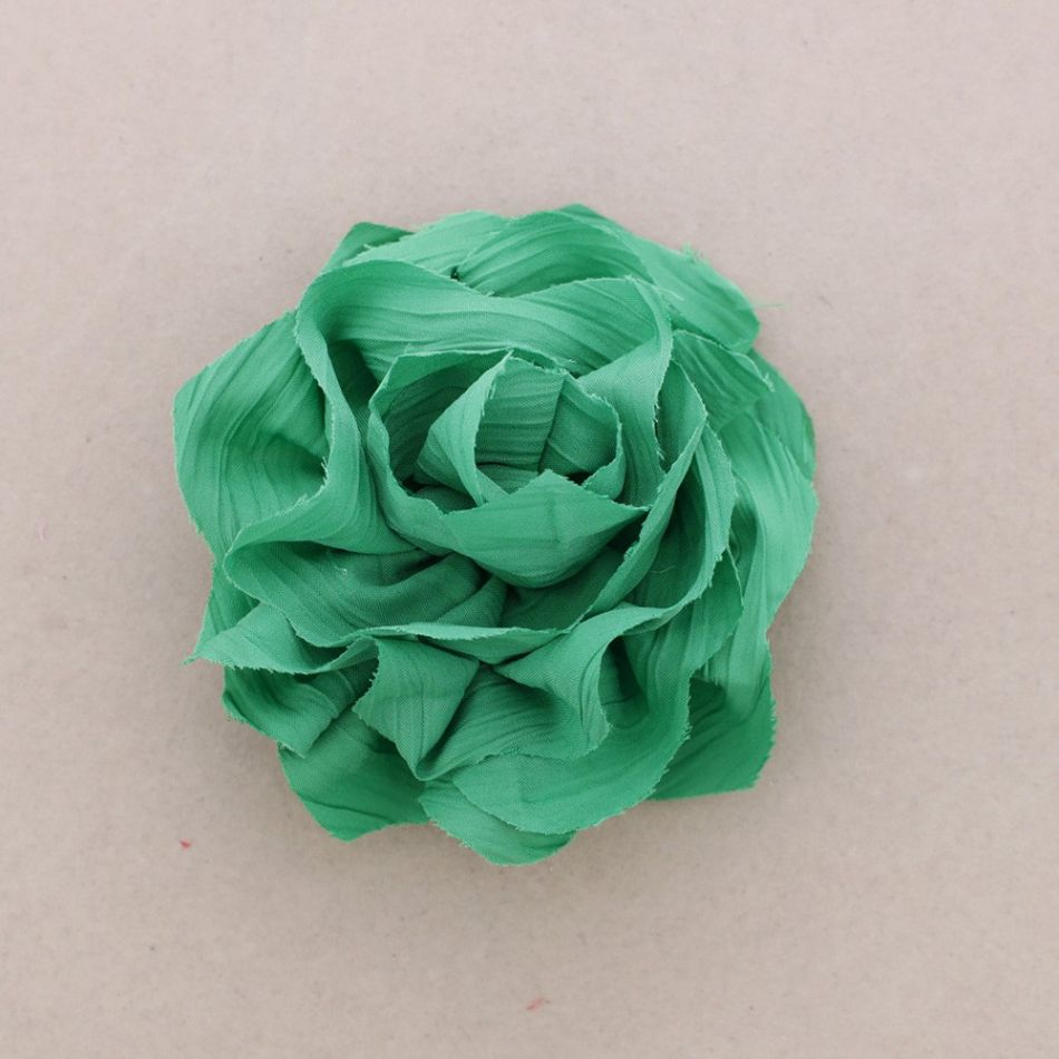 BROCHE FLOR TELA FRUNCIDA 9CM