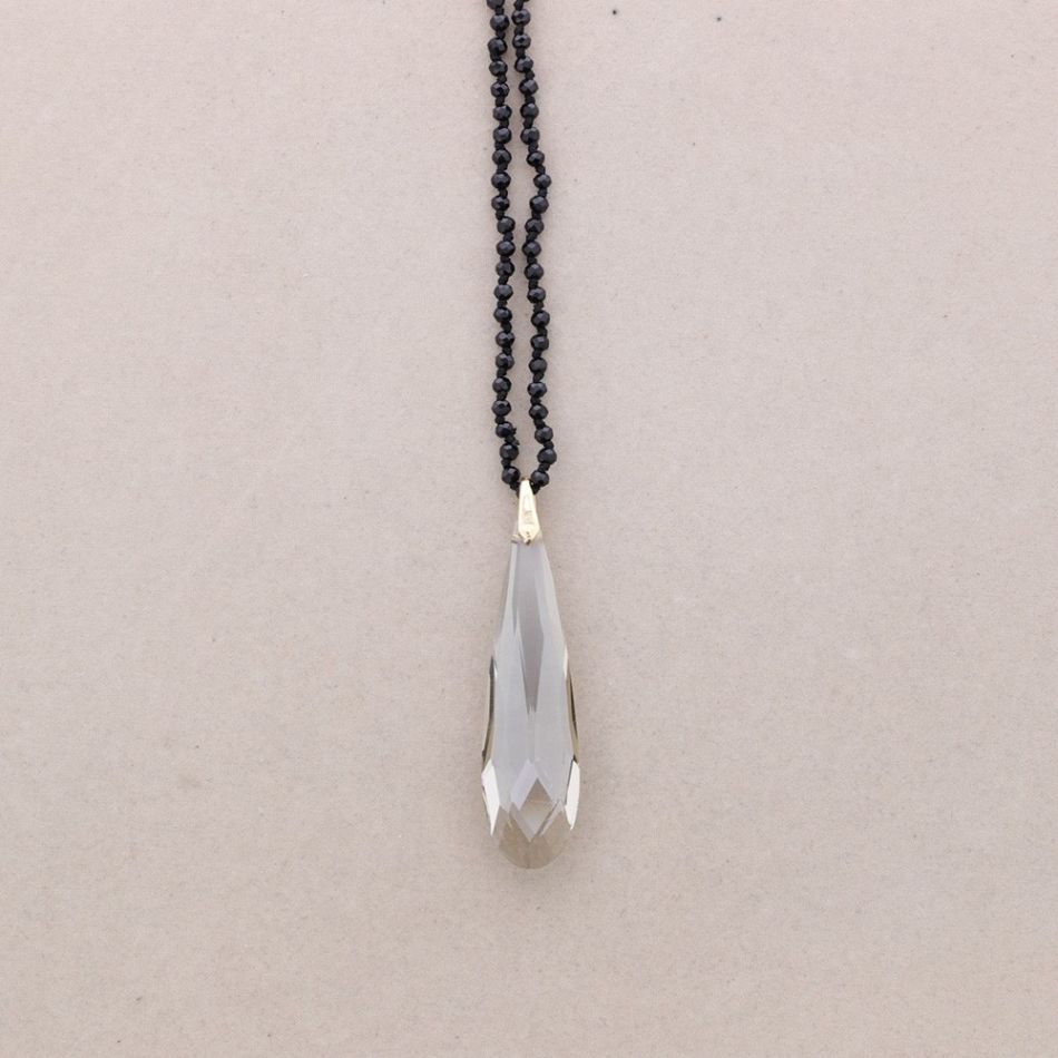 LONG PENDANT CRYSTAL BALL NECKLACE