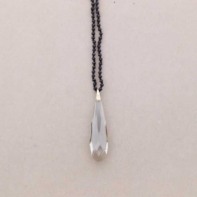 LONG PENDANT CRYSTAL BALL NECKLACE