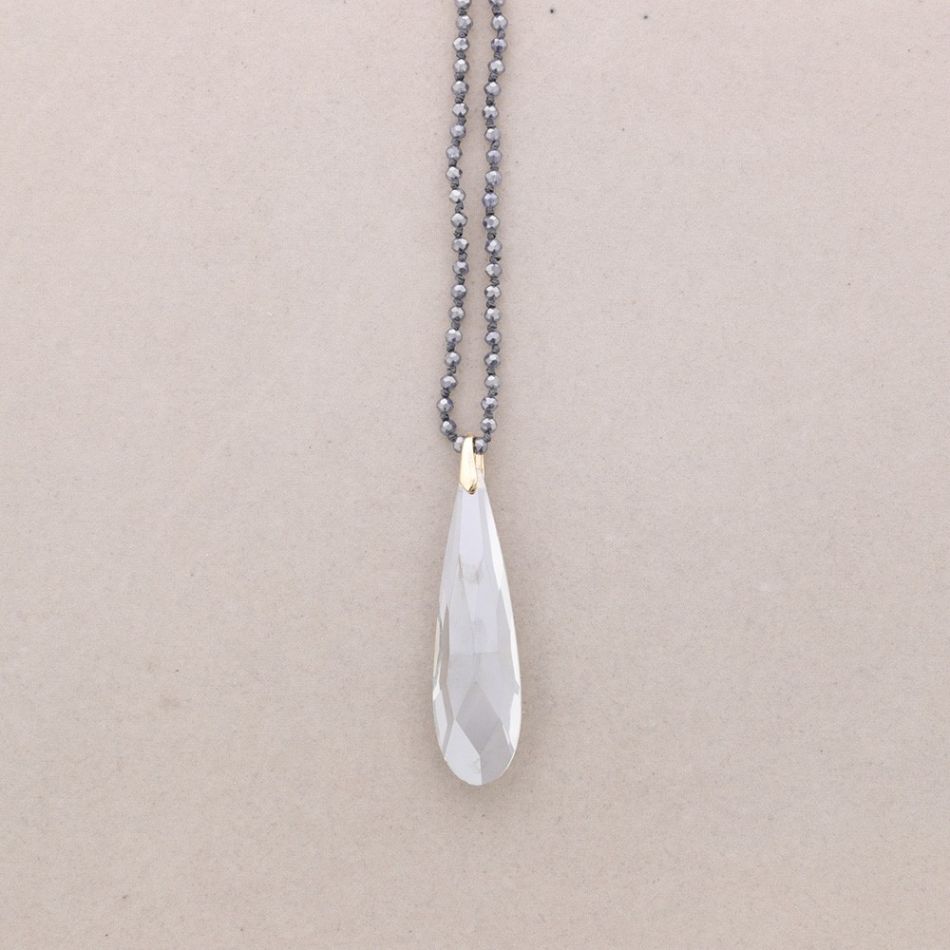 LONG PENDANT CRYSTAL BALL NECKLACE