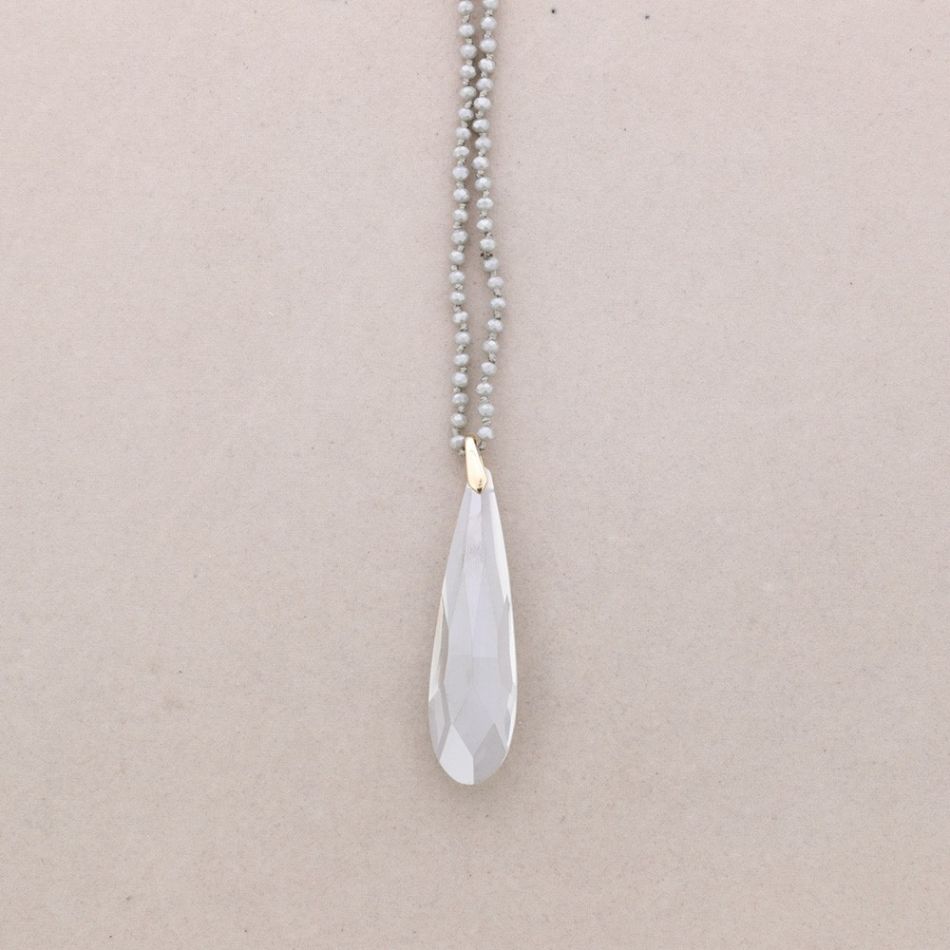 COLLAR LARGO BOLITAS CRISTAL COLGANTE