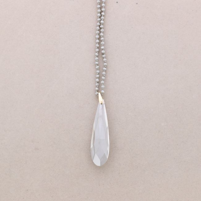 COLLAR LARGO BOLITAS CRISTAL COLGANTE