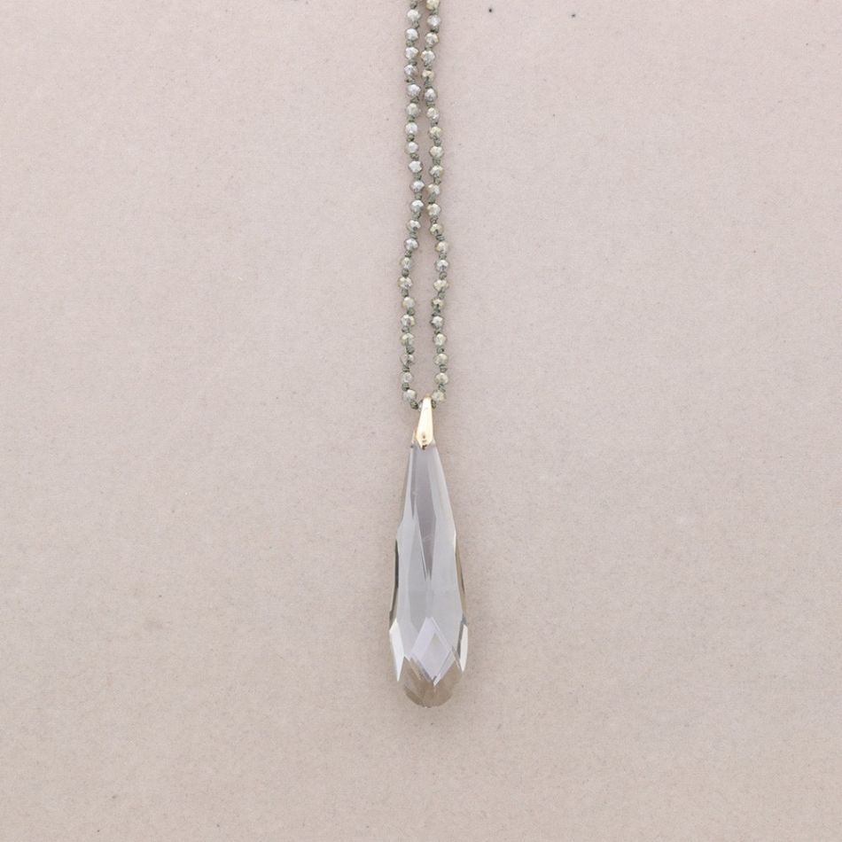 LONG PENDANT CRYSTAL BALL NECKLACE