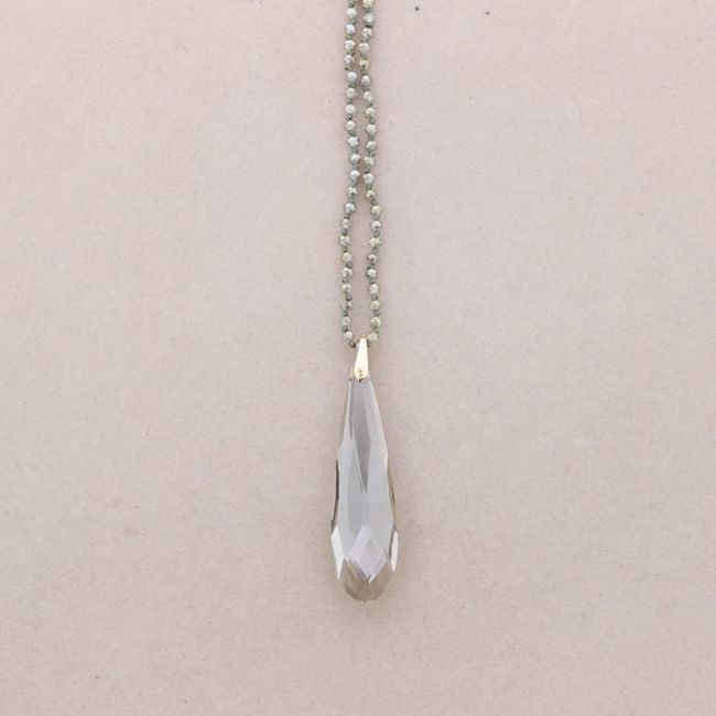 LONG PENDANT CRYSTAL BALL NECKLACE