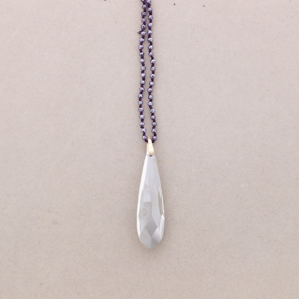 LONG PENDANT CRYSTAL BALL NECKLACE