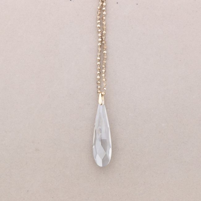 COLLAR LARGO BOLITAS CRISTAL COLGANTE