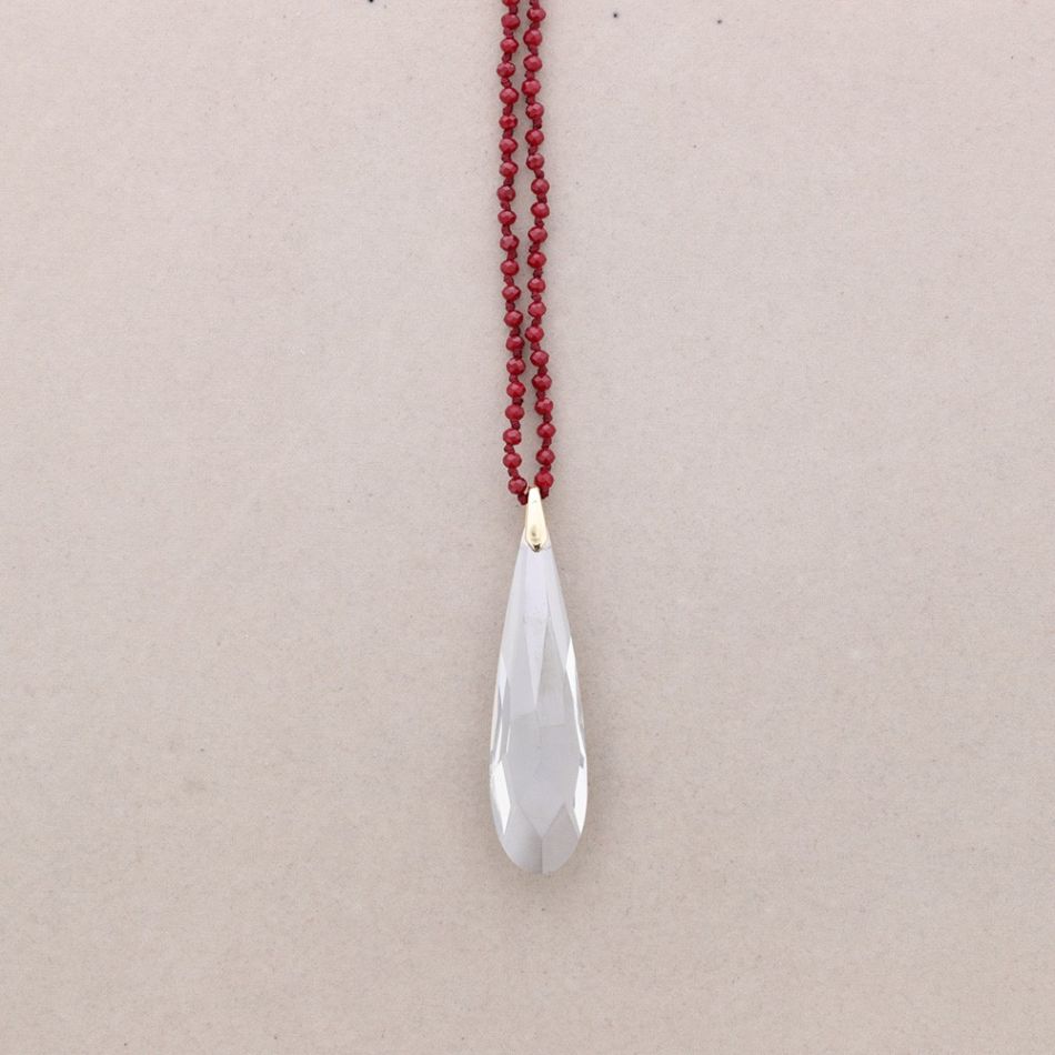 LONG PENDANT CRYSTAL BALL NECKLACE