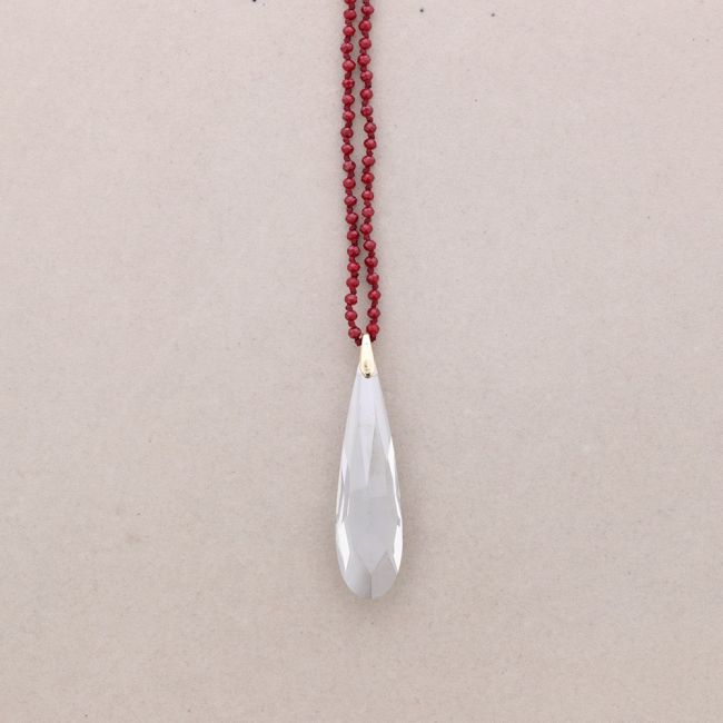 COLLAR LARGO BOLITAS CRISTAL COLGANTE