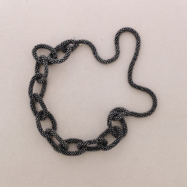 COLLAR LARGO ESLABONES CRISTALES FACETADOS