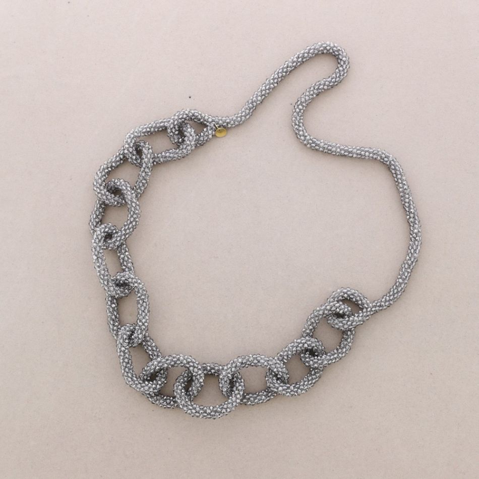 COLLAR LARGO ESLABONES CRISTALES FACETADOS