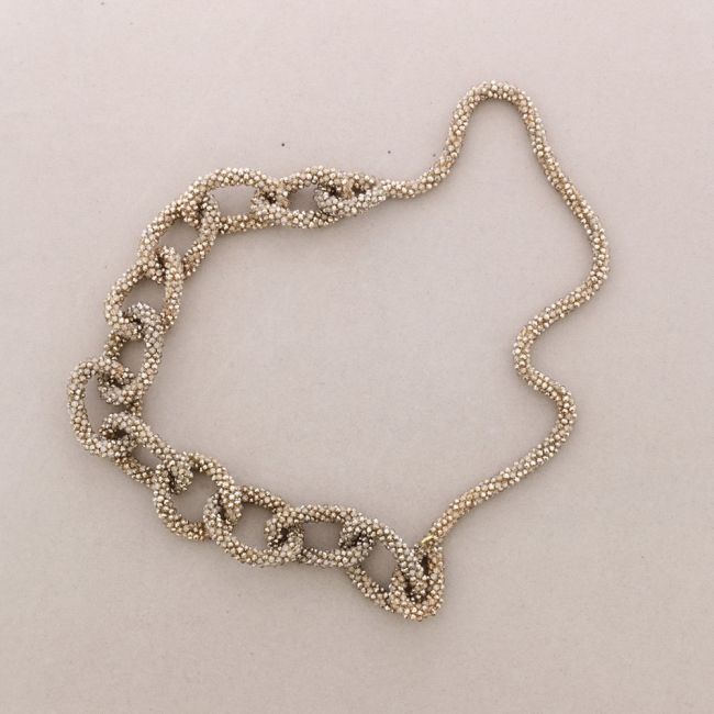 COLLAR LARGO ESLABONES CRISTALES FACETADOS