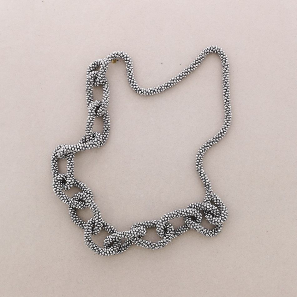 COLLAR LARGO ESLABONES CRISTALES FACETADOS
