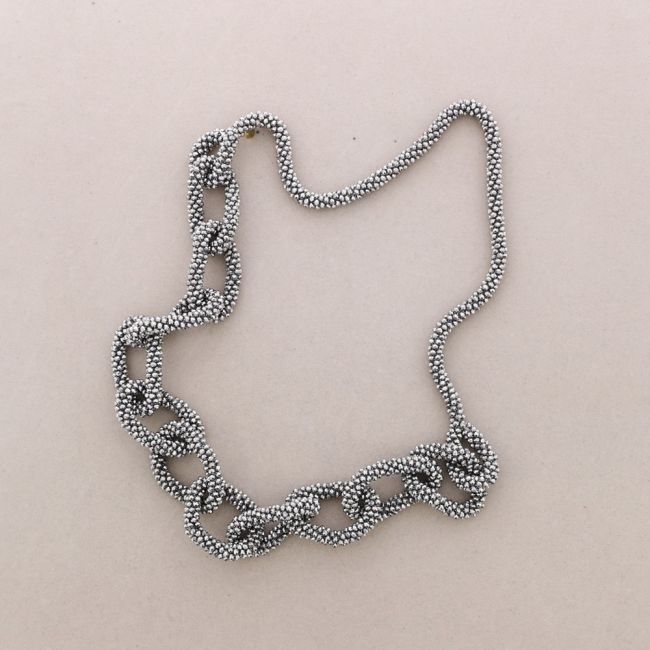 COLLAR LARGO ESLABONES CRISTALES FACETADOS