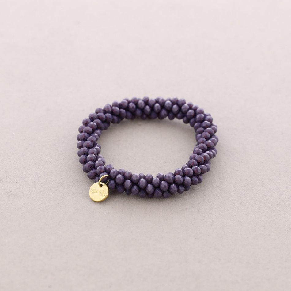 ELASTIC BRACELET WITH FACETED CRYSTALS