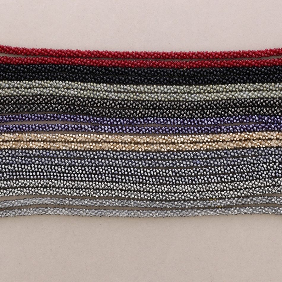 LONG NECKLACE FACETED CRYSTALS 1.2M*4MM