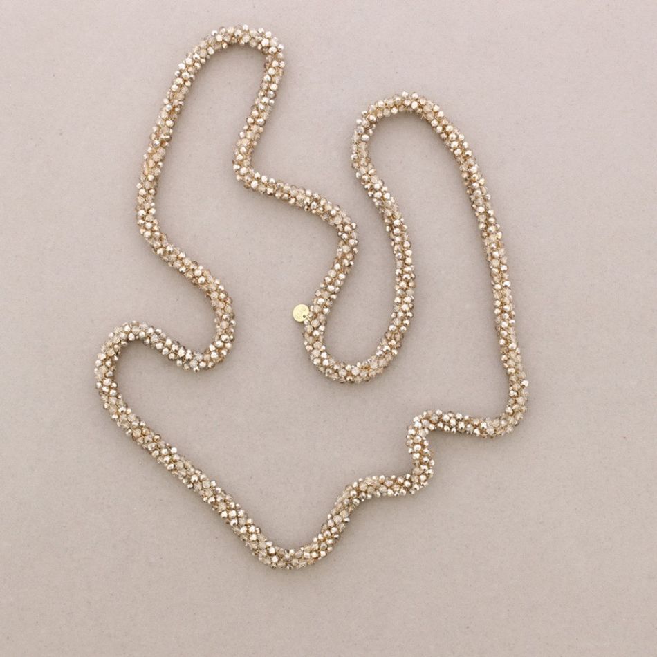 COLLAR LARGO CRISTALES FACETADOS 1.2M*4MM