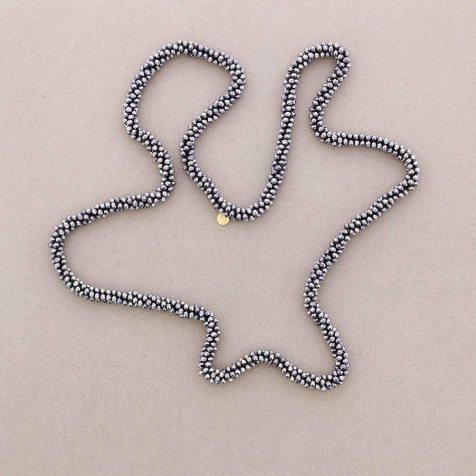 COLLAR LARGO CRISTALES FACETADOS 1.2M*4MM