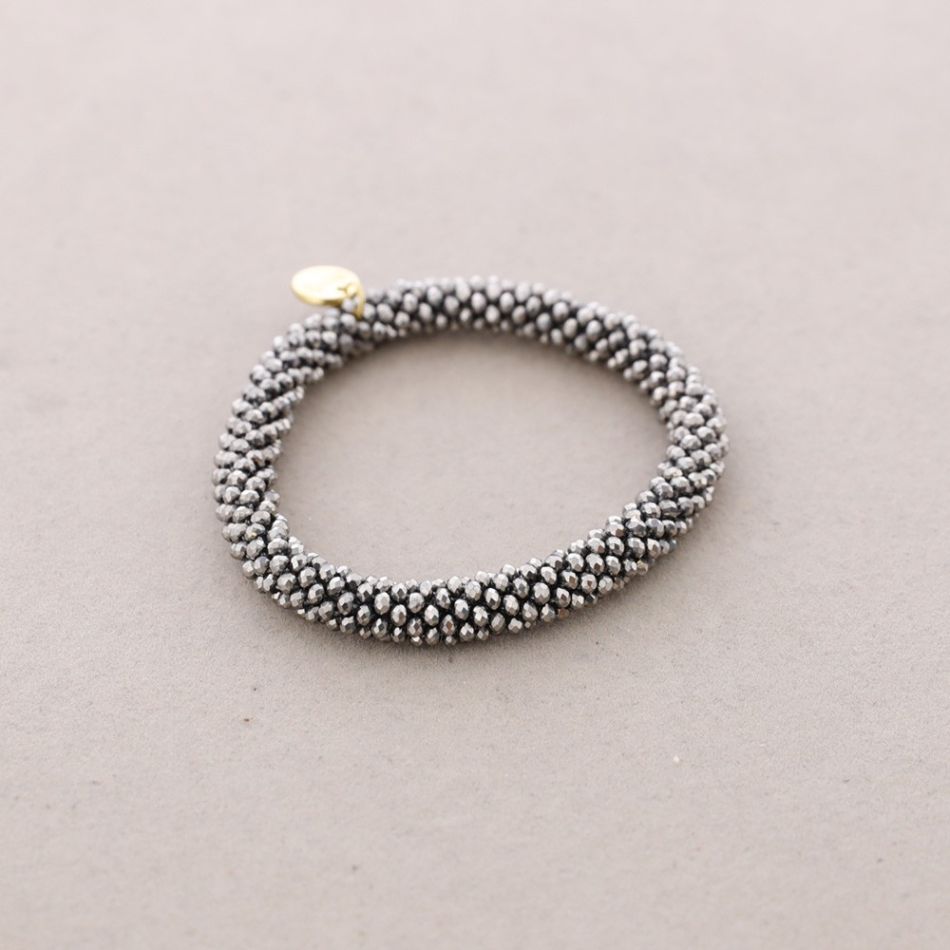 ELASTIC BRACELET WITH FACETED BEADS