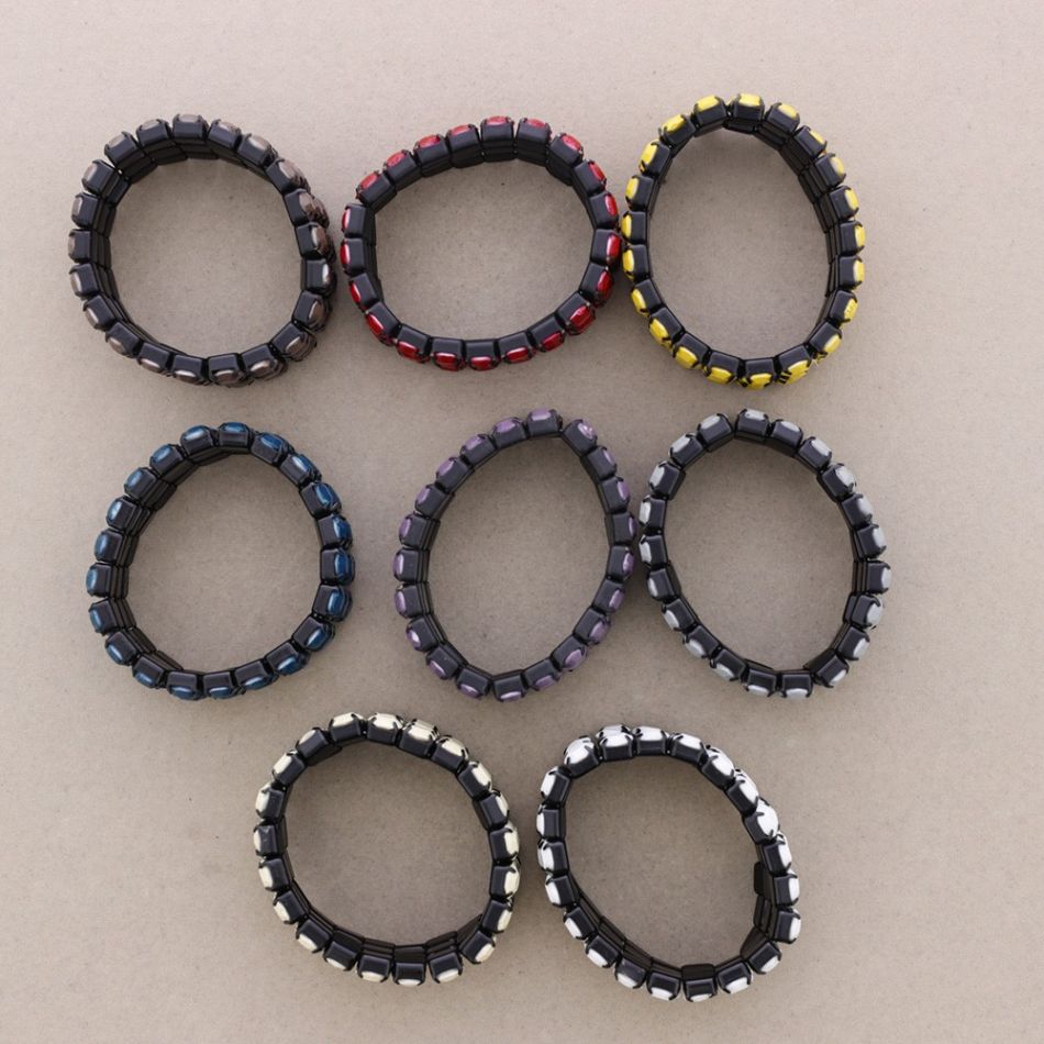 3 ROW FACETED BEADS BRACELET