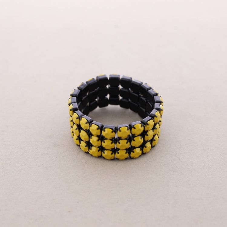 3 ROW FACETED BEADS BRACELET