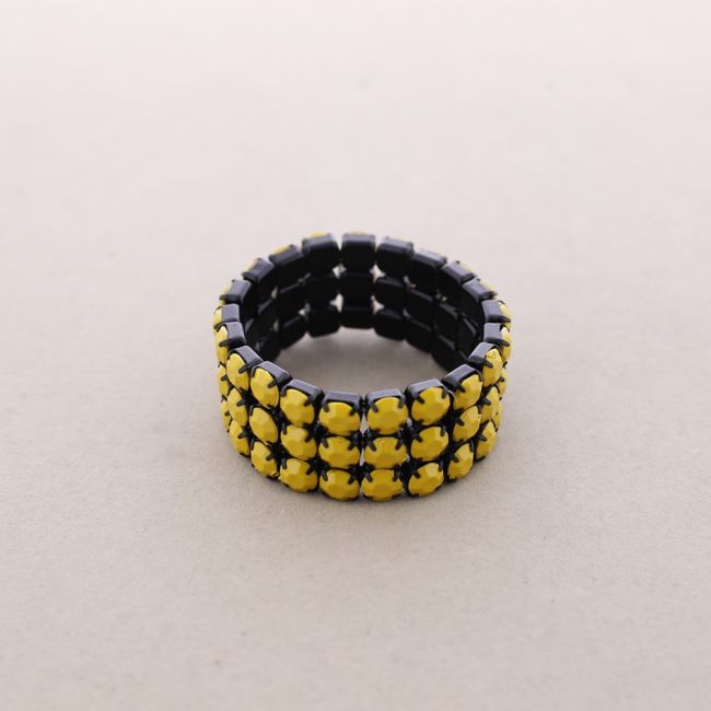 PULSERA CUENTAS FACETADAS 3 FILAS