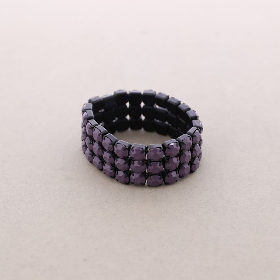 PULSERA CUENTAS FACETADAS 3 FILAS