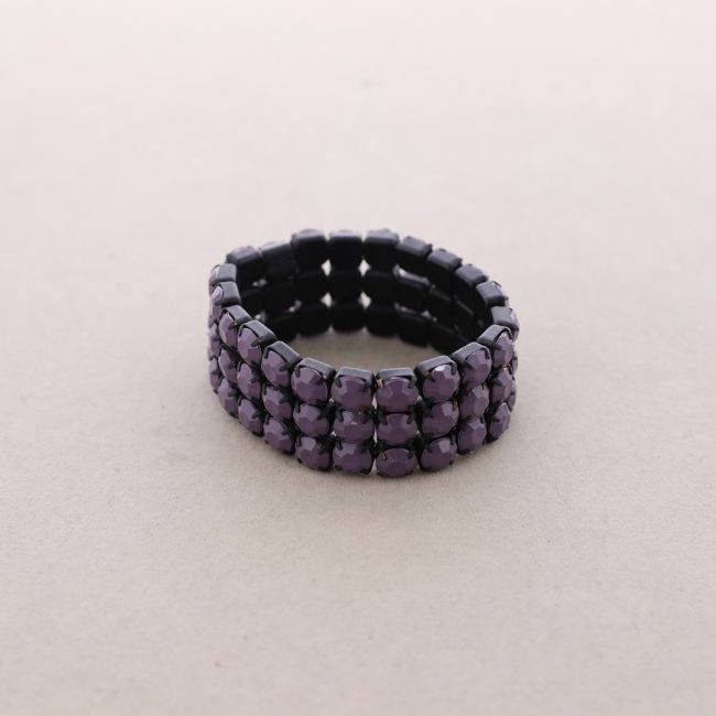 PULSERA CUENTAS FACETADAS 3 FILAS
