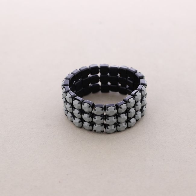 3 ROW FACETED BEADS BRACELET