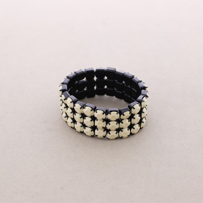 PULSERA CUENTAS FACETADAS 3 FILAS