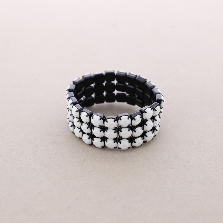 3 ROW FACETED BEADS BRACELET