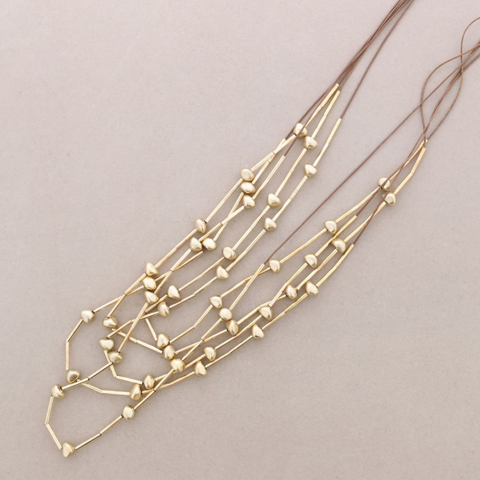 LONG NECKLACE WITH METAL BEADS