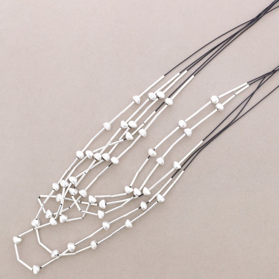 COLLAR LARGO CUENTAS METAL