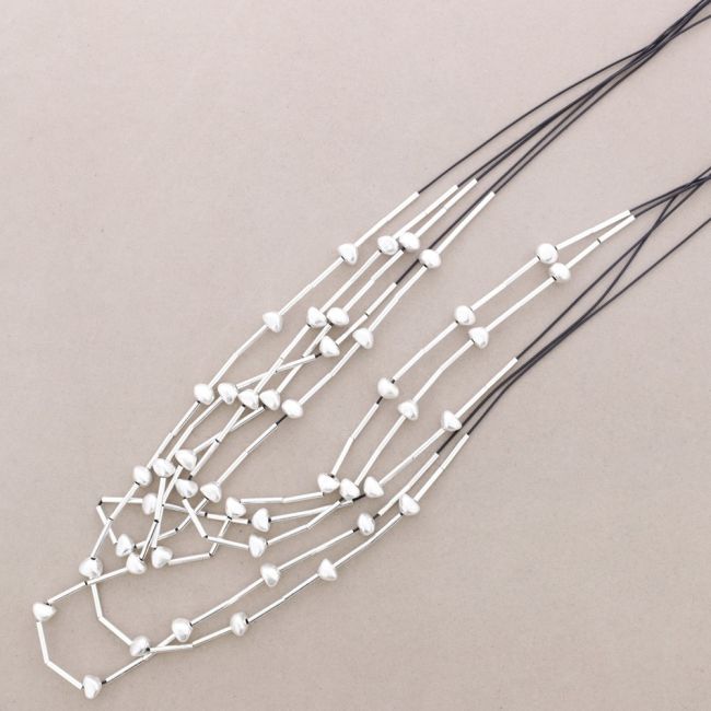 COLLAR LARGO CUENTAS METAL