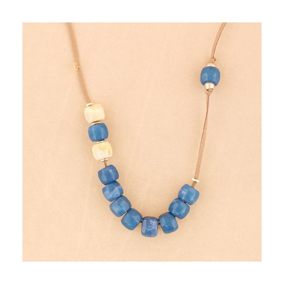 COLLAR LARGO CUENTAS RESINA