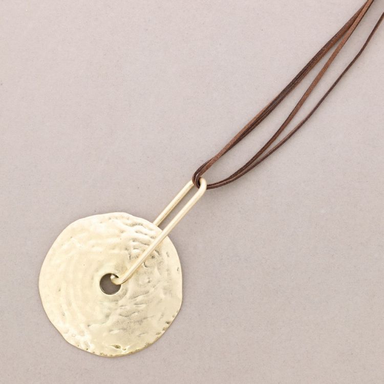 COLLAR LARGO COLGANTE DÓNUT METAL