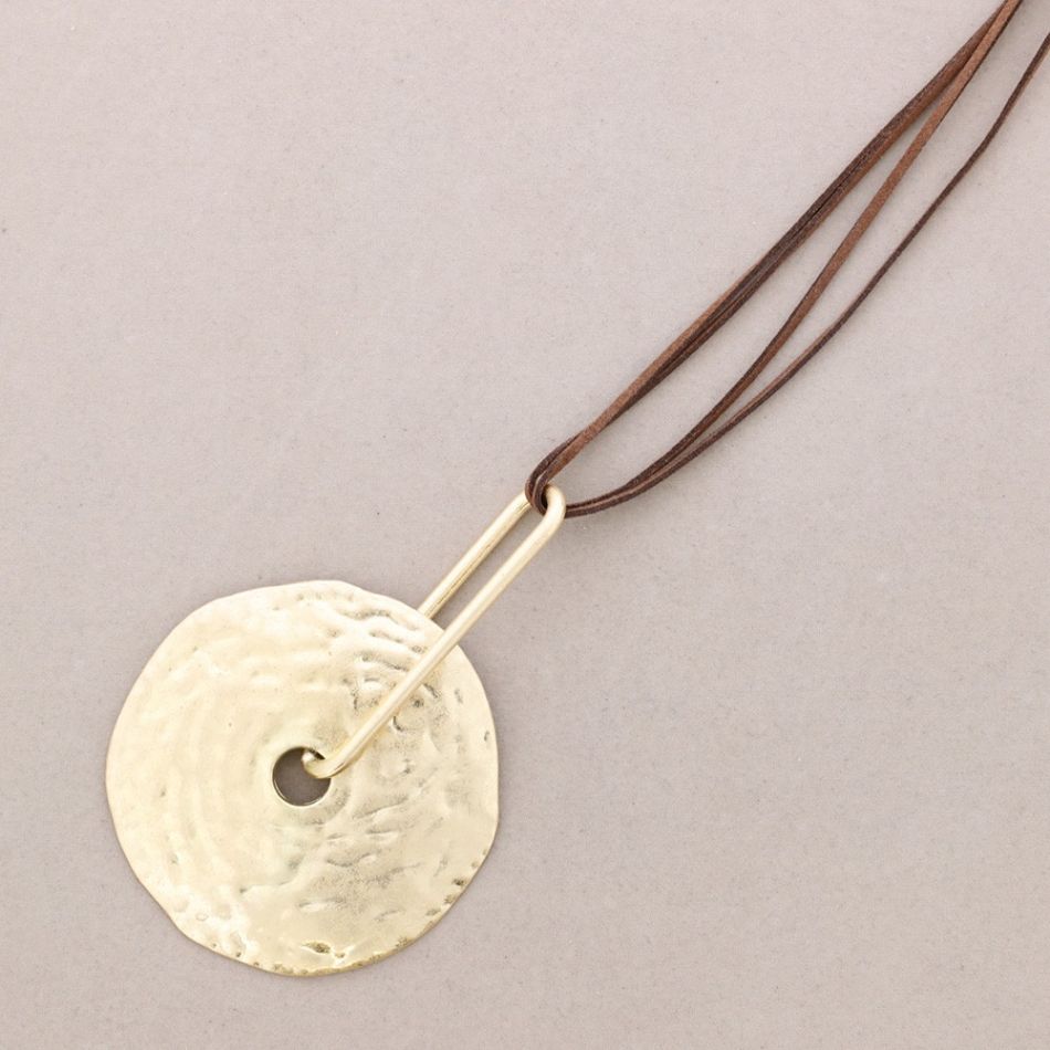 COLLAR LARGO COLGANTE DÓNUT METAL
