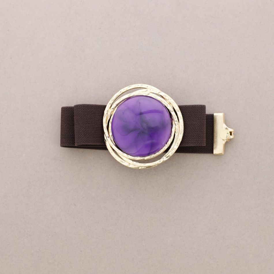 RESIN METAL MEDALLION ELASTIC BELT