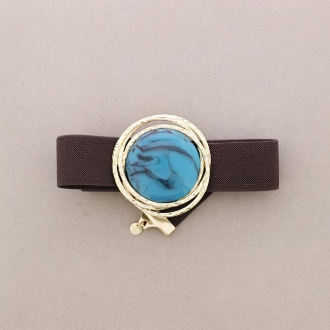 RESIN METAL MEDALLION ELASTIC BELT