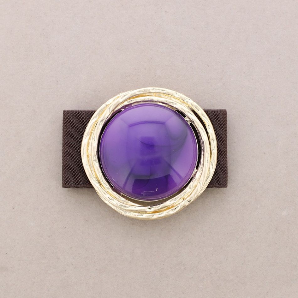 RESIN METAL MEDALLION ELASTIC BRACELET