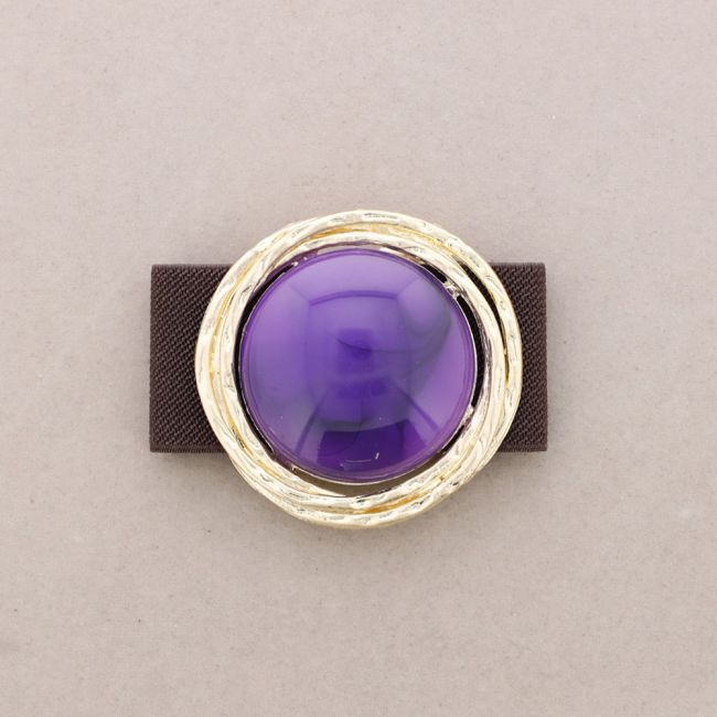 RESIN METAL MEDALLION ELASTIC BRACELET