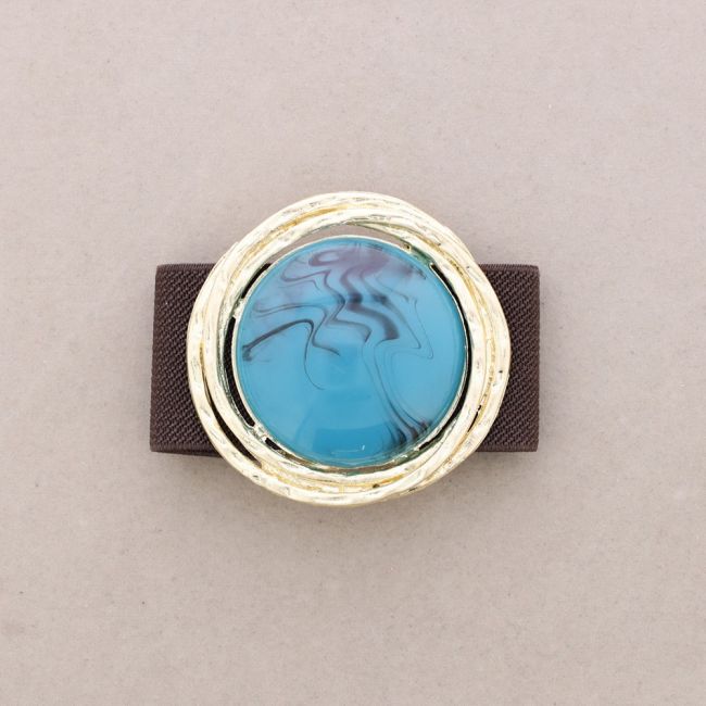 RESIN METAL MEDALLION ELASTIC BRACELET