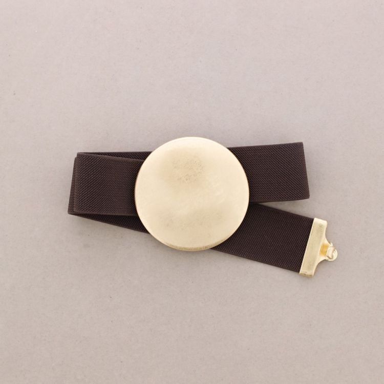 RESIN METAL MEDALLION ELASTIC BELT