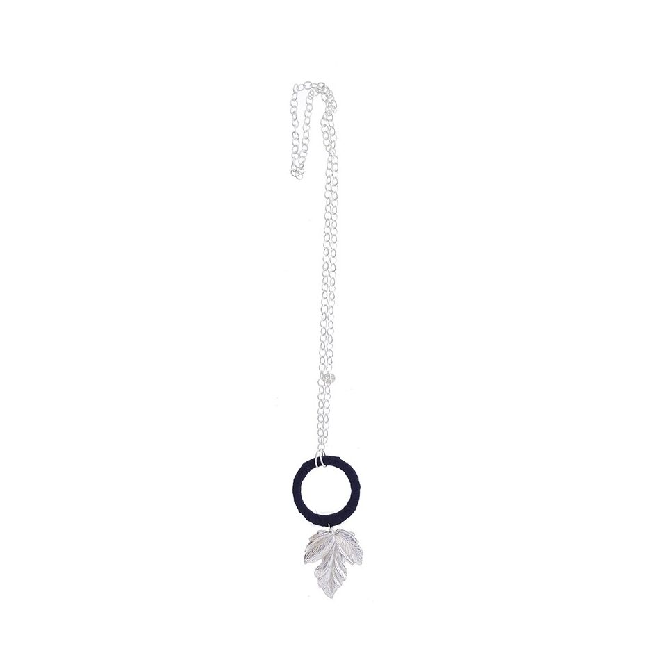 COLLAR LARGO CADENA COLGANTE HOJA METAL