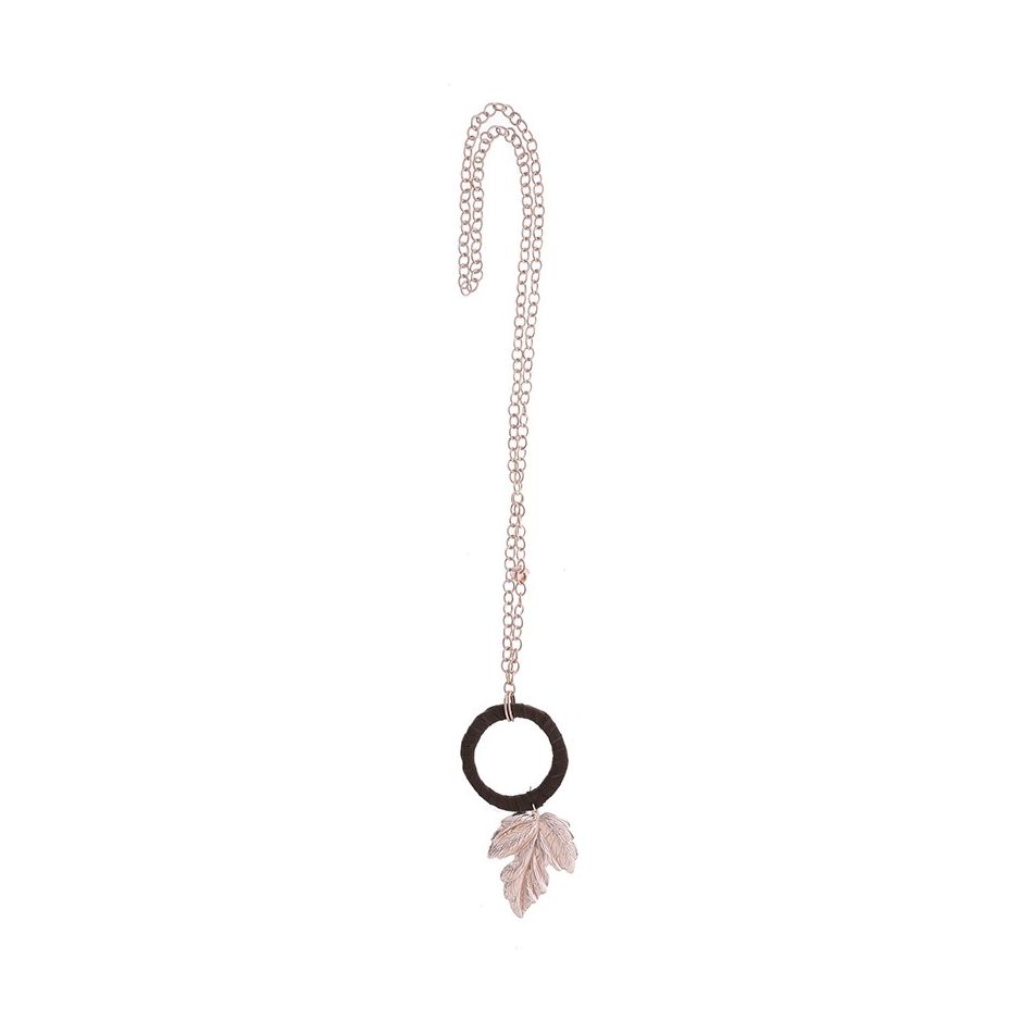 COLLAR LARGO CADENA COLGANTE HOJA METAL