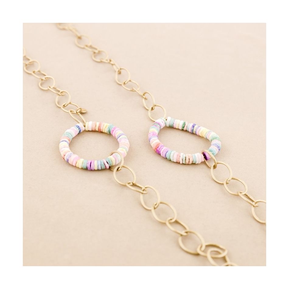 LONG NECKLACE WITH NACRE RING LINKS