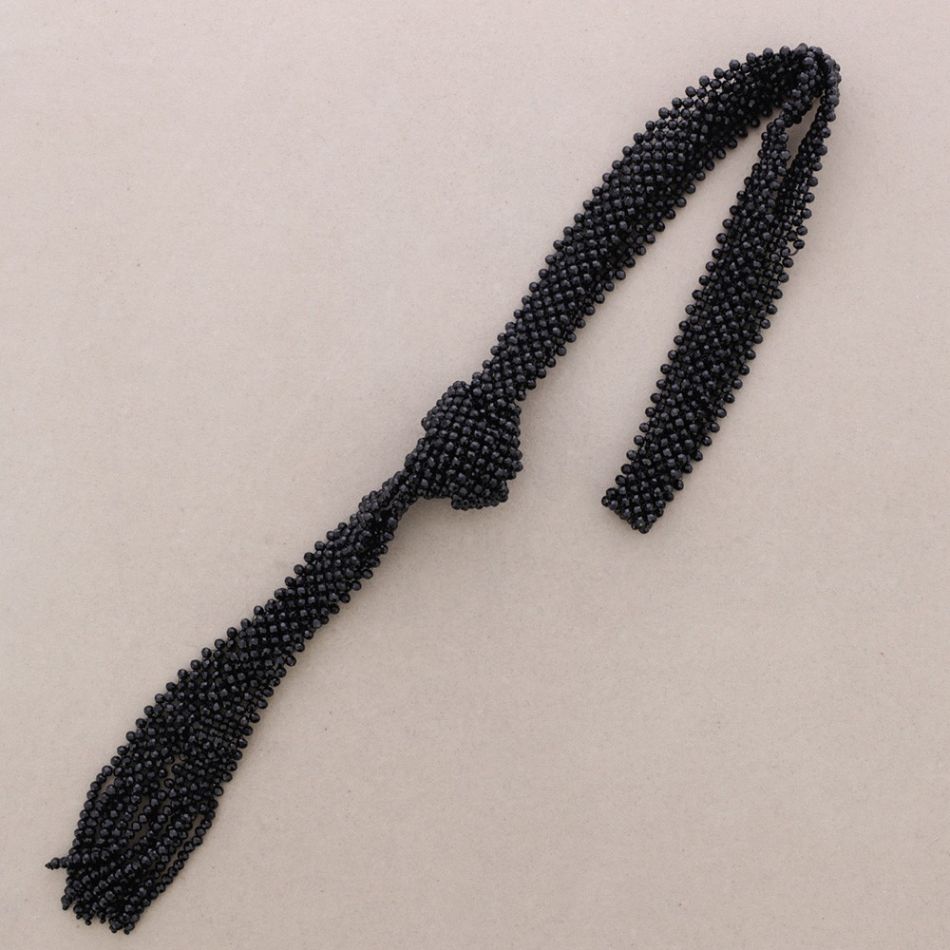 LONG NECKLACE TIE FACETED CRYSTAL