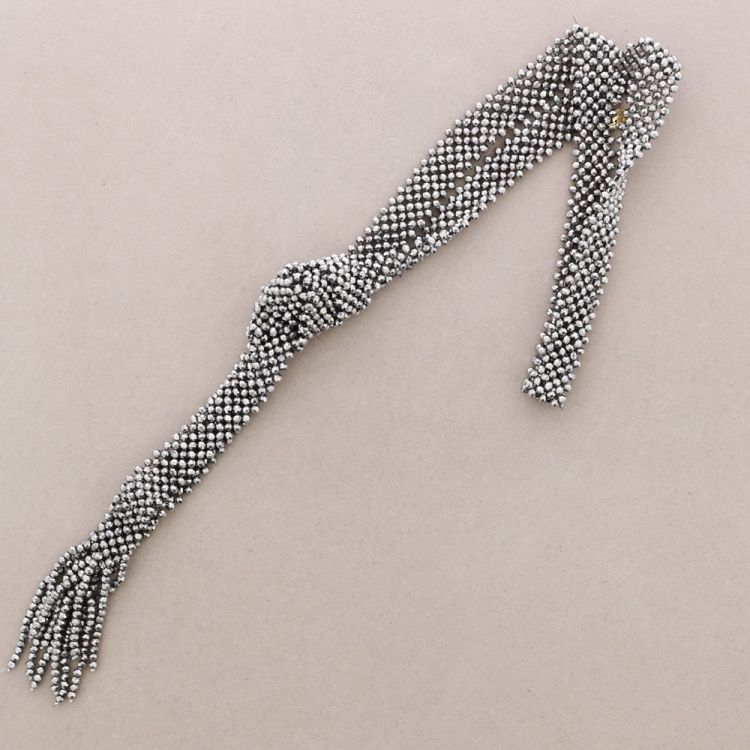 LONG NECKLACE TIE FACETED CRYSTAL