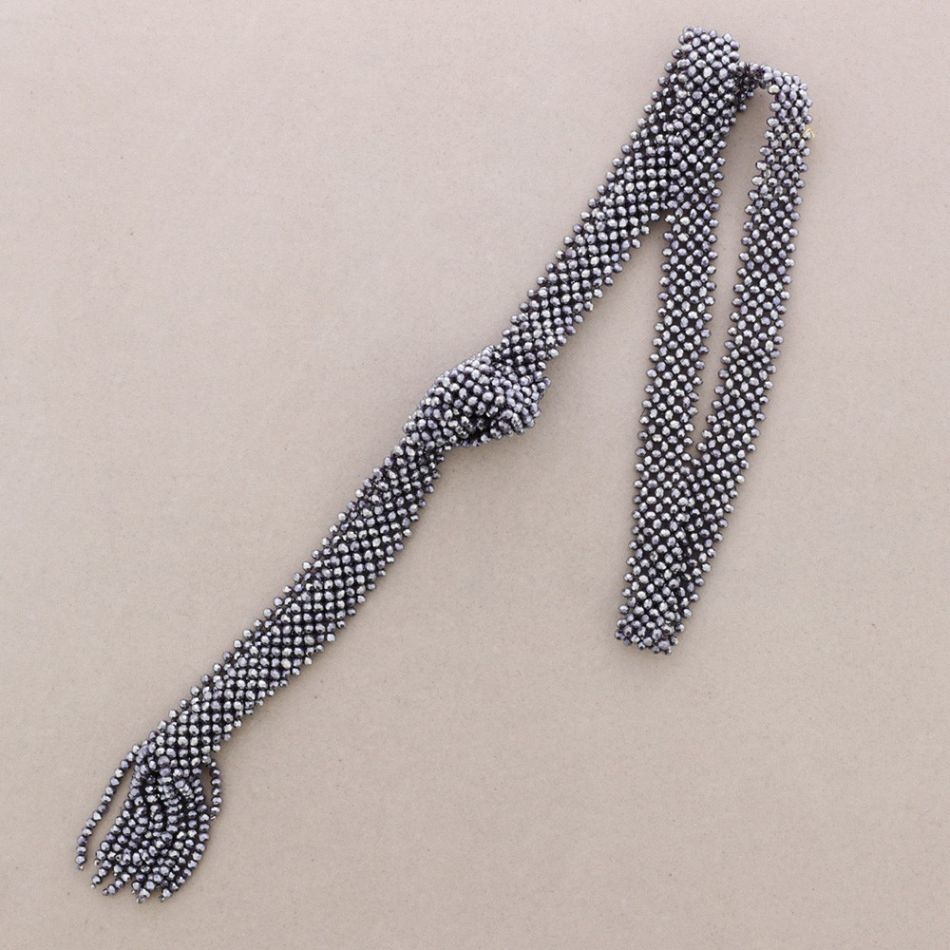 LONG NECKLACE TIE FACETED CRYSTAL