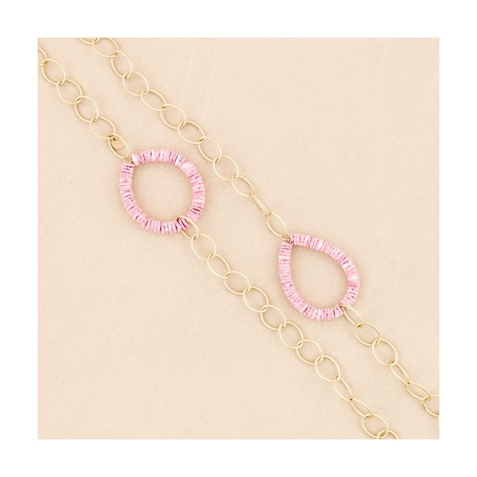 LONG NECKLACE WITH NACRE RING LINKS