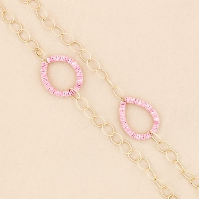 LONG NECKLACE WITH NACRE RING LINKS